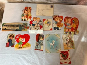 Lote de Tarjetas de San Valentín Vintage Años 40 Años 50 Troqueladas Diseños Desplegables - Imagen 1 de 15