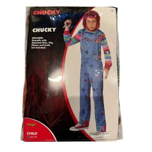 Costume Spirit Halloween Chucky bambino L/XL tuta camicia parrucca horror spettrale - Foto 1 di 7