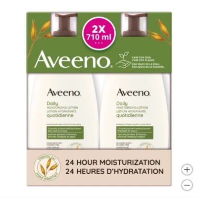 Aveeno Active Naturals Daily Moisturizing Lotion 24 FL OZ - 2 Pack Lotion  - Image 1 of 2