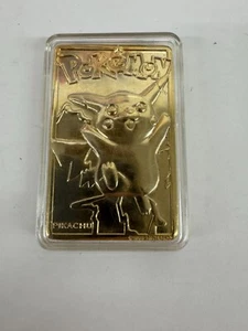 Pokemon PIKACHU Sammelkarten Bar - 23K vergoldet - 1999 Hardcase - Bild 1 von 4