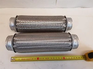 Flexible Exhaust Pipe Coupling Braided Stainless Steel 5.5cm x 25cm - Qty 2 New - Bild 1 von 5