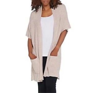 Barefoot Dreams CozyChic Lite Ribbed Short Sleeve Cardigan Women’s Size XS - Picture 1 of 13