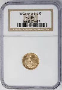 2002 $5 American Gold Eagle MS69 NGC 949797-4 - Picture 1 of 4