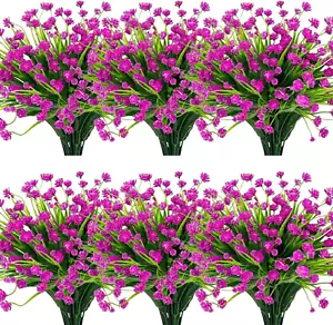 12 Bundles Artificial Flowers for Outdoors Summer Decor, Realistic UV Resista... - Picture 1 of 9
