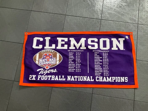 Clemson Tigers 2016 Football NCAA  National Championship Banner Cover