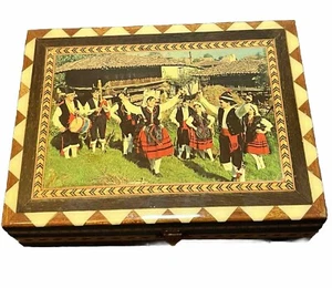 Taracea Handarbeit Schmuck Schmuck Schmuck Box eingelegt Holz Tänzer Granada Spanien - Bild 1 von 9