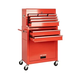 8-Drawer Rolling Tool Chest with Lockable Wheels, Sliding Drawers Detachable Top - Picture 1 of 6