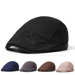 Mens Beret Flat Driving Plaid Duckbill Gatsby Cap Golf Cabbie Ivy Hat Newsboy - Picture 1 of 13