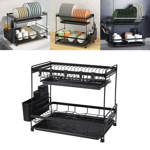 Dish Drainer Rack Storage Drip Tray Cutting Board SinkDrying Draining Plate Bowl - Picture 1 of 15