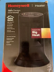 Honeywell Heater Slim Compact Ceramic Design Oscilltes 2 Heat Settings HCE309B - Picture 1 of 2