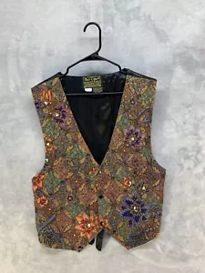 VTG Bali Chic floral beaded vest One Size - Picture 1 of 7