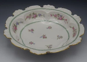 CH FIELD HAVILAND LIMOGES PORCELANA GRANDE ANTIGUO TAZÓN FLORAL 10.5" - Imagen 1 de 9