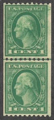 MNH Scott #448** Over Inking Joint Line Coil Pair of Stamps, cv $170 - Image 1 of 3