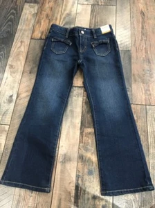 Gymboree Girls Bootcut Blue Jeans Bow Pocket Adjustable Waist NWT Size 4 - Picture 1 of 2