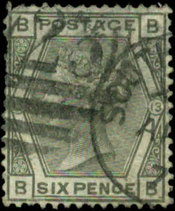 Great Britain Scott #62 Plate #13 Used  4 Clear Margins - Picture 1 of 2