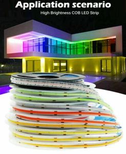 384/528LEDs/m COB LED Strip Lights Flexible Under Cabinet Light Decor DC 12V 24V - Picture 1 of 15