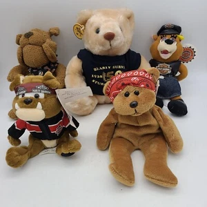 5 Harley Davidson Vintage Bean Bag Plush Animals Toys - Picture 1 of 8