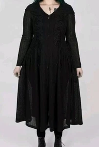 Punk Rave Black Oleander Long Coat XL - Picture 1 of 6