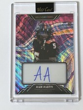 ALEX AUSTIN 2023 WILD CARD WILDCHROME FOOTBALL AUTOGRAPH #'D /7 RIBBON WAVE AUTO