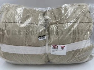 Pottery Barn Fluffy Faux Fur Quilted Blanket Sand Beige Full Queen #Z1142 - Picture 1 of 2