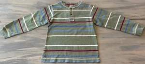 2007 GYMBOREE BOY American Heritage Stripe L/S Button Henley Shirt Tee 5T 5 Yrs - Picture 1 of 4