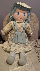 De colección Años 70 Cuddle Wit cosas suaves niña trapo muñeca azul floral multi vestido 30 pulgadas de alto - Imagen 1 de 8