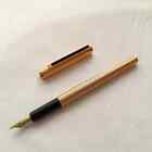Dunhill Gemline Fountain Pen by Montblanc - Gold Plated Barleycorn