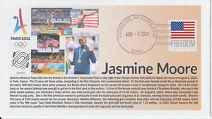 6° Cachets París 2024 Juegos Olímpicos Jasmine Moore Equipo EE. UU. Triple Salto Medalla de Bronce - Imagen 1 de 1