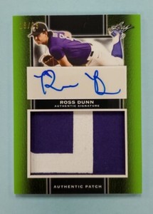 2019 Leaf Perfect Game Ross Dunn Auto Jumbo Jersey Patch #PA-RD1 Card /25