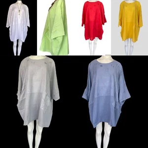 T BY TRASNPARENTE Women's 50/50 Tunic Lagenlook oversized ONE size Made in Italy - Picture 1 of 12