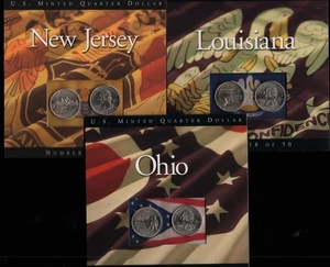 Lot of 3 US Mint Packaged State Quarters, NJ, LA and OH, P & D - Picture 1 of 1