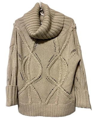 Suéter DONNA KARAN Etiqueta Negra Talla S Grueso Cuello Capucha Tejido Cachemira Hilo Italiano Foto 1 de 4