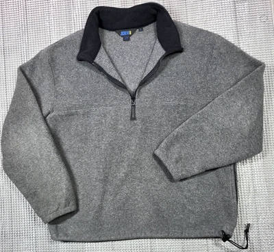 De Colección J.Crew Hombres XL Gris 1/4 Cremallera Hecho EE. UU. 90 Polar Pila Cordón Remero Deporte Foto 1 de 4