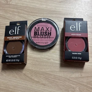 Lote 3 de maquillaje: masilla elfa, bronceador, masilla, rubor, rubor pare, rubor Rimmel #003 - Imagen 1 de 6