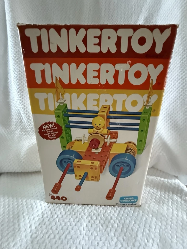 The Original Tinkertoy Building Set #550 Fabricado nos EUA Brinquedos CBS 1983 Vintage 113 Peças - Imagem 1 de 4