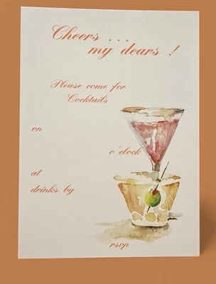 Invitaciones de cóctel vintage de bolas extrañas Foto 1 de 3