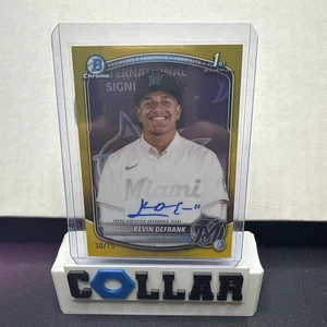 2025 Bowman Chrome Kevin Defrank Yellow Refractor Auto 1st Bowman /75 Marlins - Bild 1 von 6