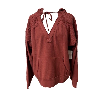 Lucky Brand Crochet trim Baja granola, boho, festival, coastal large hoodie - Image 1 of 4