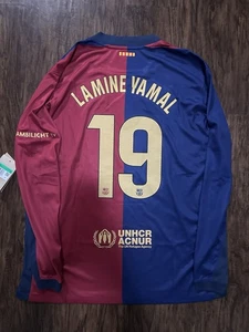 Authentic Lamine Yamal Barcelona 2024/25 Home Jersey Long Sleeve XL FN8806-456 - Picture 1 of 4