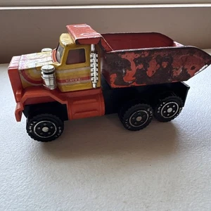 Ertl Orange Pressed Metal and Plastic Dump Truck Vintage 1980’s - Picture 1 of 13