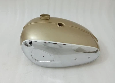 BSA A65 THUNDERBOLT 4 GALLON GOLDEN PAINTED CHROME STEEL PETROL FUEL GAS TANK Foto 1 de 4