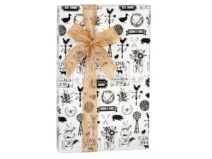 FARMHOUSE FAVORITES Print Design 24" Gift WRAPPING Paper Choose Length Amount - Picture 1 of 1