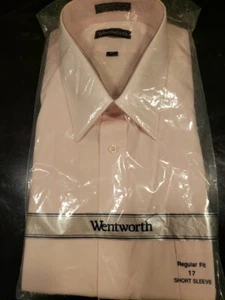 NWOT Men's Wentworth Vtg SS Light Pink Dress Shirt Regular Fit 17 Pocket - Picture 1 of 4