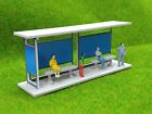 1/87 HO Diorama à faire soi-même modèle de bâtiment bus arrêt abri de bus scène accessoire d'affichage