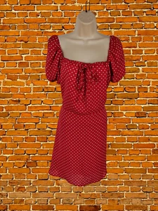 BNWT WOMENS QED LONDON SIZE UK 16 RED WHITE MIX POLKA DOT BOOHOO DRESS RRP£19.99 - Picture 1 of 5