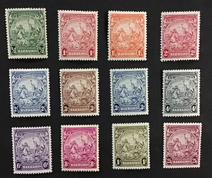 Barbados 1938-1947 VF-XF MLH Sc# 193-201, corto Sc#201a, Cv$32, (W46) - Imagen 1 de 2
