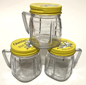 3 Vintage 4 oz Osterizer Mini Blend Plastic Container Blend and Store Metal Lid - Picture 1 of 3