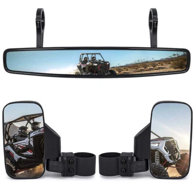 UTV Side&Center Rear View Mirror For 2" Can Am Commander Honda Talon 1000R/1000X - Image 1 of 4