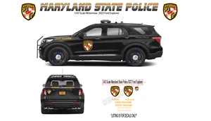 2 sets 1/43 Scale Maryland State Police 2022 Ford Explorer Waterslide Decals - Picture 1 of 1