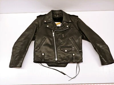 Perfecto By Schott NYC Leather Jacket Womens Size 10 Petite Biker Motorcycle  - Image 1 of 4
